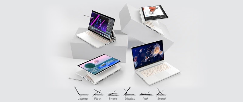Dòng sản phẩm laptop render 3D với thiết kế thời trang của nhà Acer 